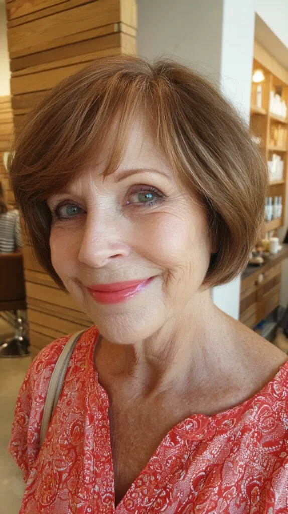 Soft Side-Swept Layered Chin-Length Bob