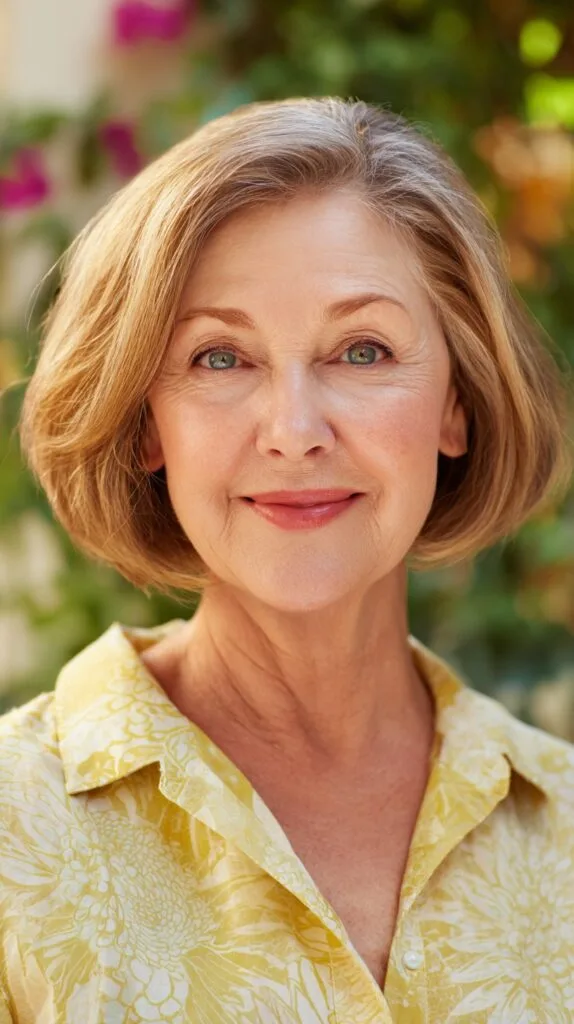 Soft Side-Swept Rounded Chin-Length Bob