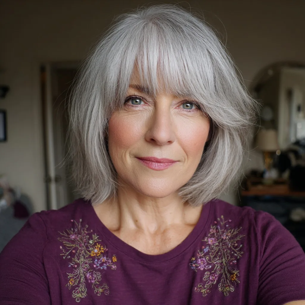 Soft Silver Bob with Playful Layers
