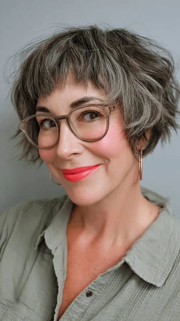 Soft Textured Bixie Cut with Fluffy Layers