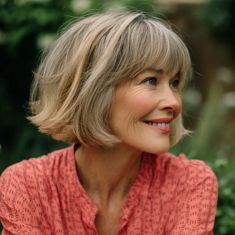 Soft Textured Bob with Face-Framing Bangs