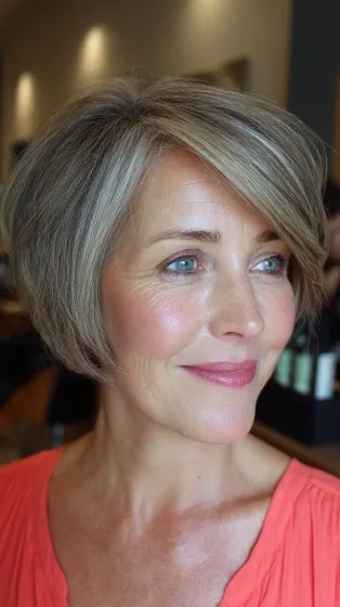 Softly Angled Bob with Subtle Highlights
