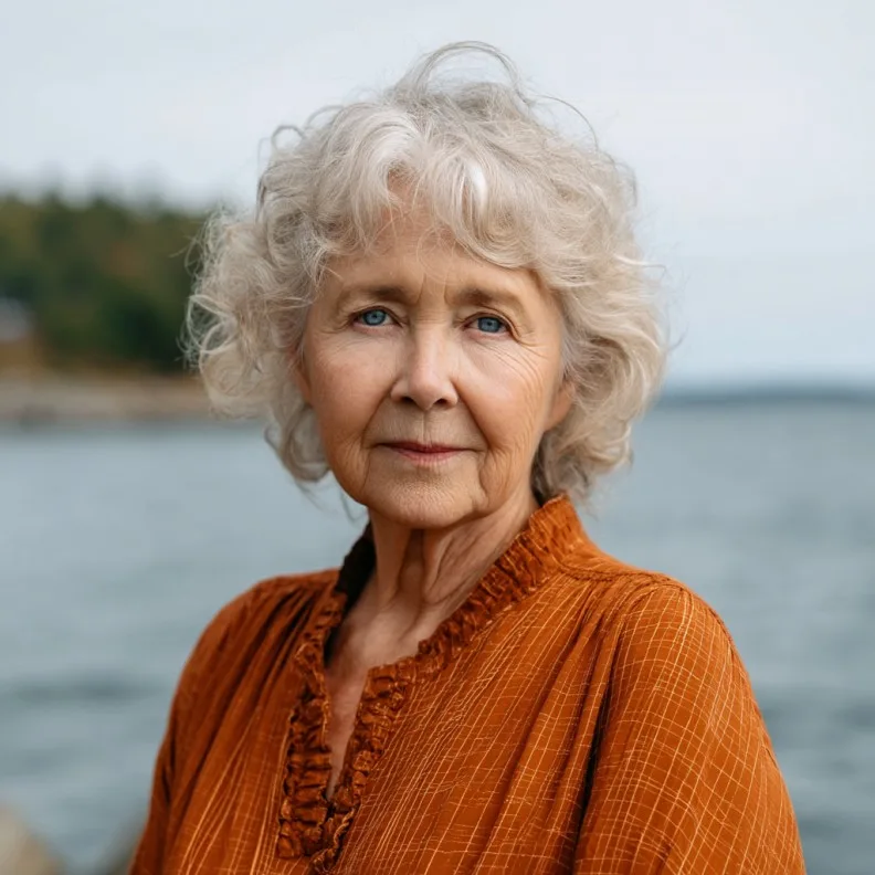 Softly Curled Silver Bob with Natural Volume