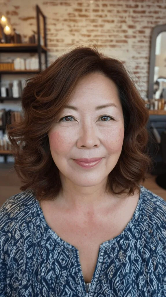 Softly Defined Curly Lob with Natural Bounce