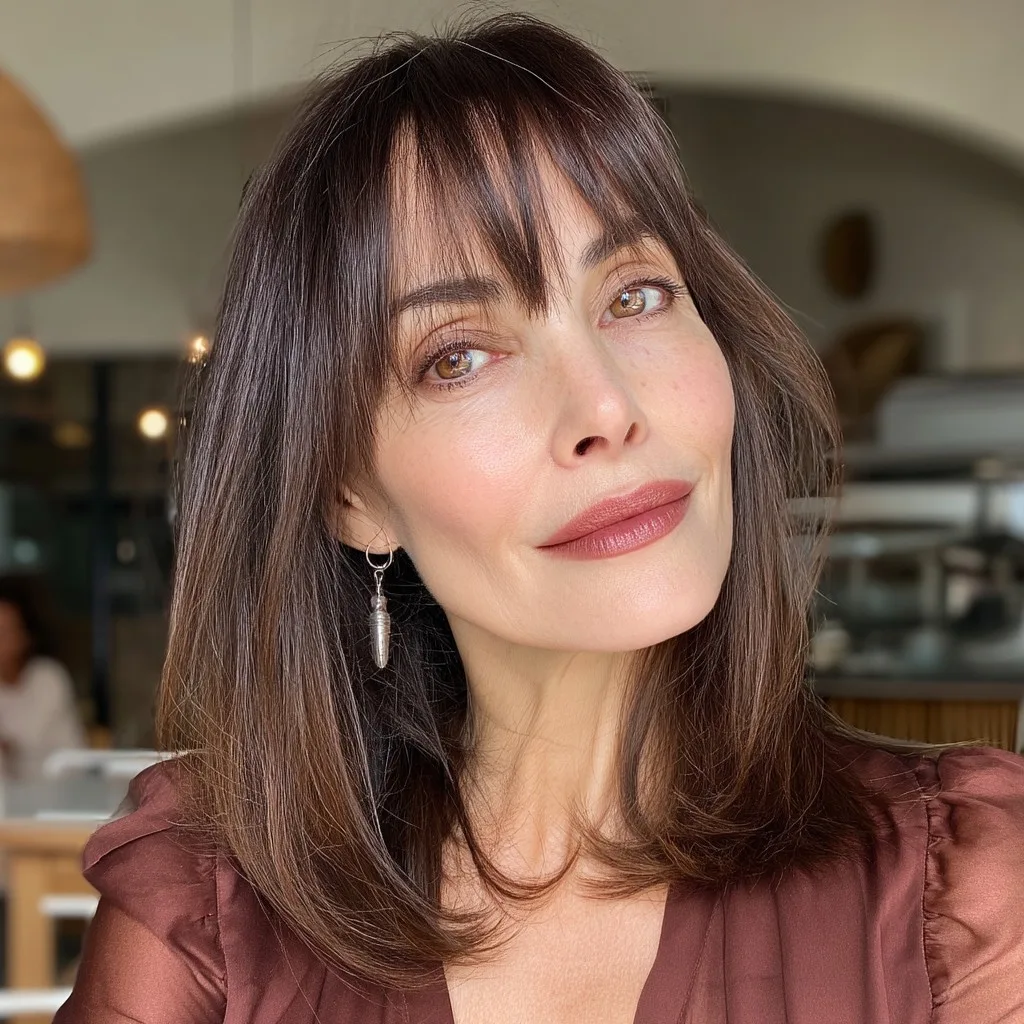 Softly Layered Cut with Face-Framing Bangs