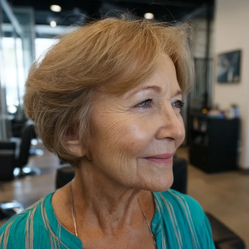 Softly Layered Golden Blonde Bob with Subtle Movement
