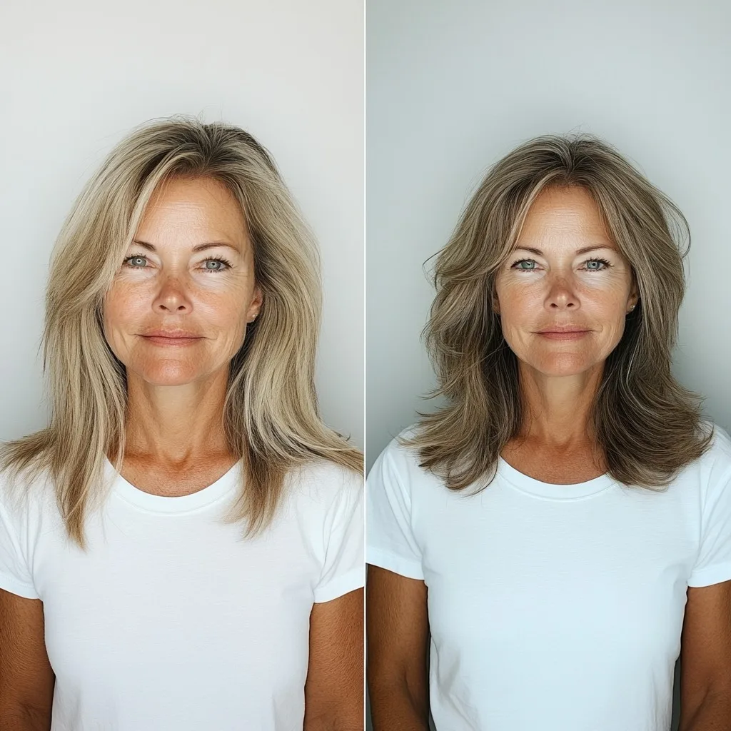 Softly Layered Mid-Length Haircut for Mature Women