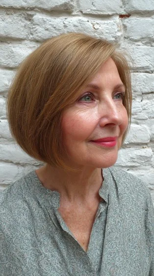 Softly Layered Side-Parted Bob with Subtle Volume