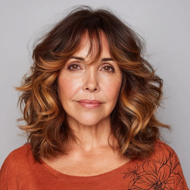 Softly Layered Warm Balayage with Face-Framing Highlights