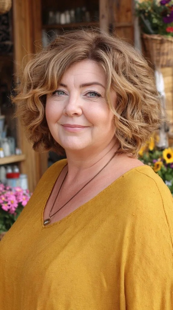 Softly Stacked Wavy Bob with Side-Swept Root Lift