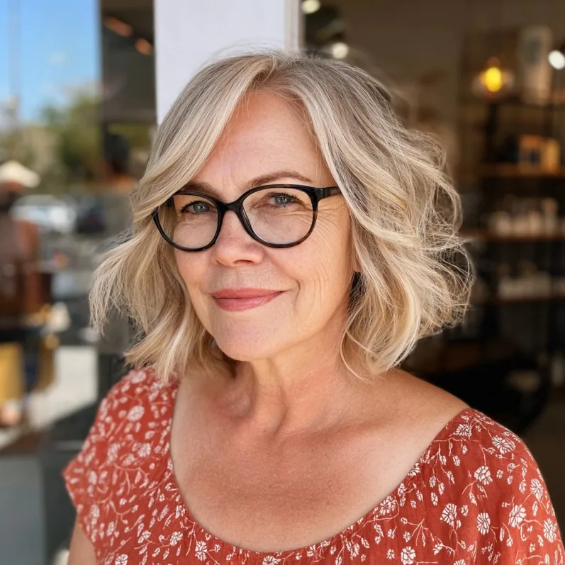 Softly Textured Bob with Gentle Waves