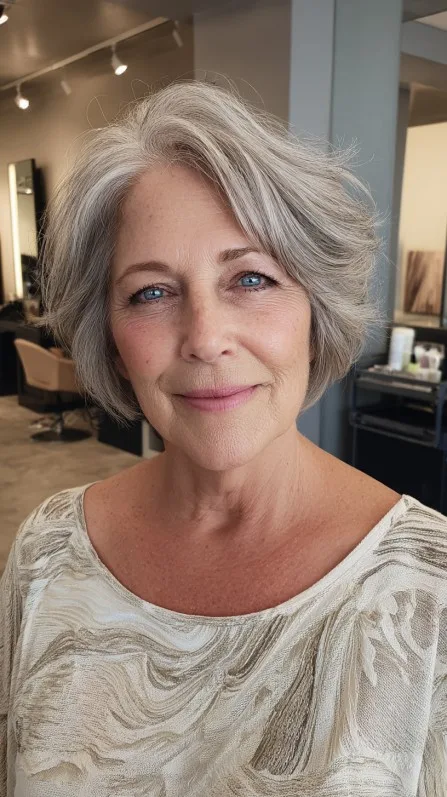 Softly Textured Jagged Bob with Effortless Volume