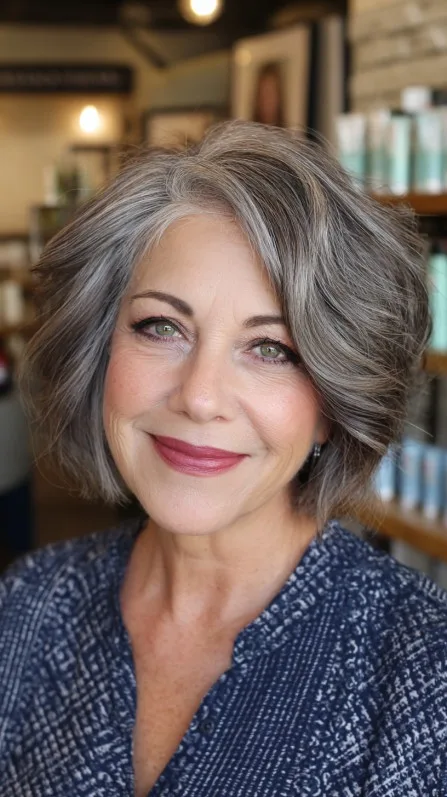 Softly Textured Jagged Bob with Natural Movement