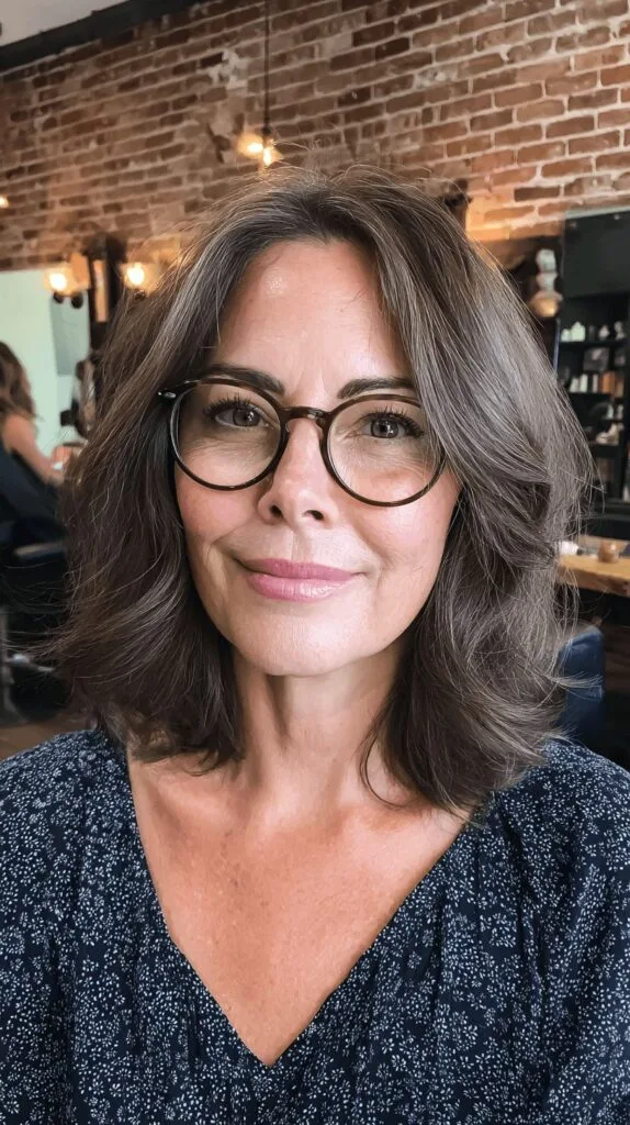 Softly Textured Mid-Length Cut with Subtle Waves