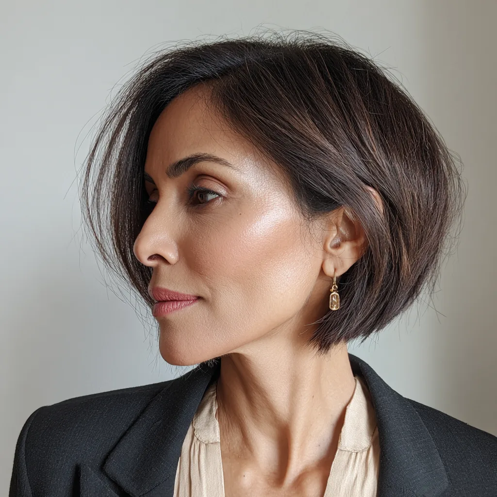Softly Textured Side-Swept Bob