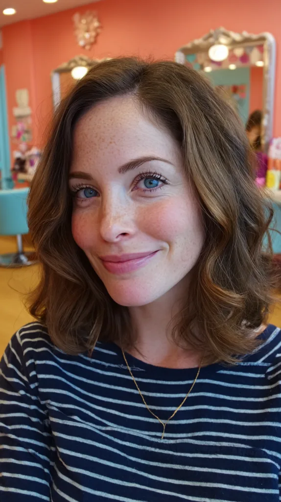 Softly Textured Wavy Mid-Length Cut