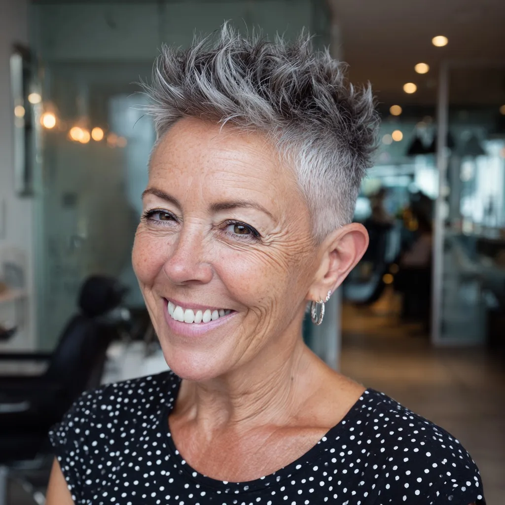 Spiky Silver Pixie with Undercut