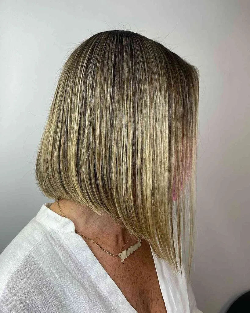 stunning long blonde bob for ladies over 50