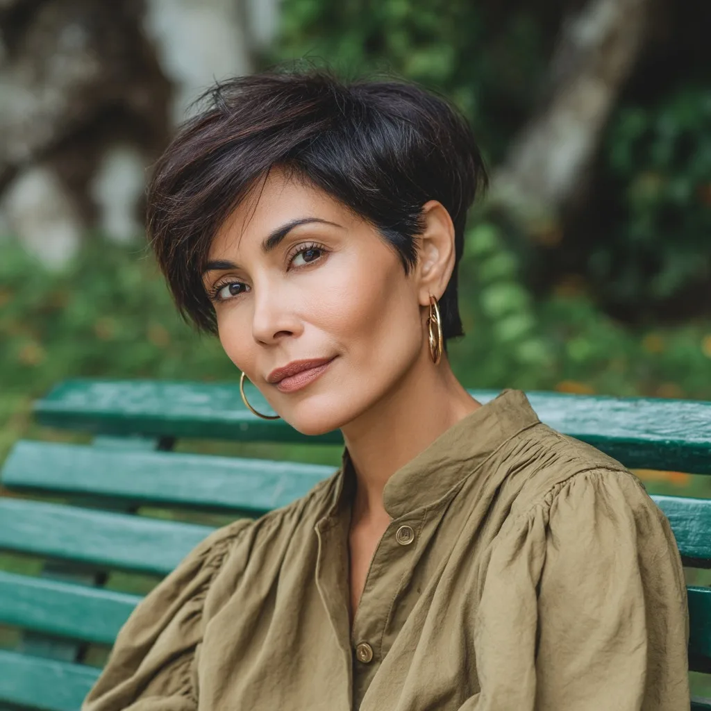 Stylish Asymmetrical Long Pixie Cut with Soft Texture