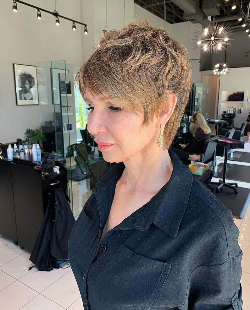 Stylish Blonde Pixie Shag for Women 50 and Over