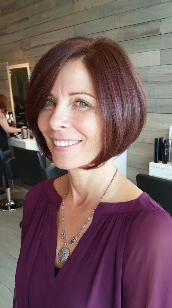 Stylish Chocolate A-Line Bob with Subtle Layers