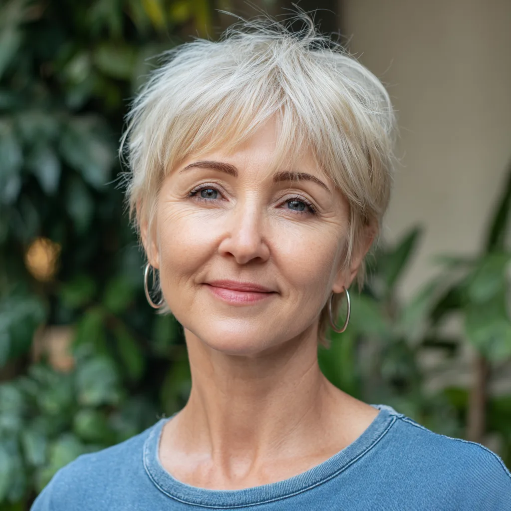 Stylish Light Blonde Pixie Cut with Textured Layers