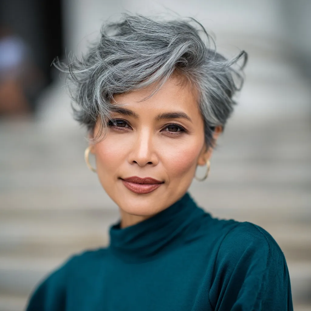 Stylish Long Pixie Cut with Soft Texture