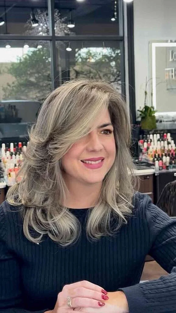 Stylish Medium Length Layered Cut for Women Over 50