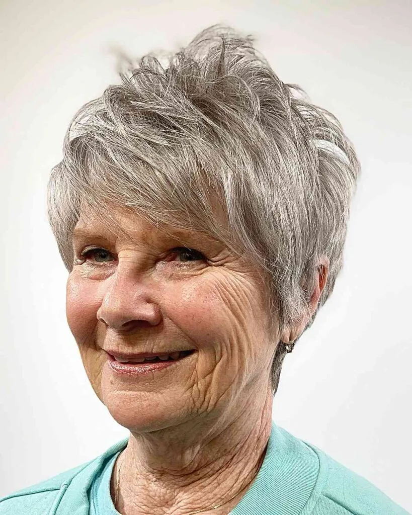 Stylish Pixie Cut with Abundant Volume for Women 60 and Up