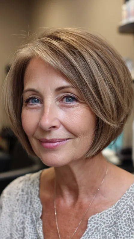 Stylish Rounded Bob with Soft Layers