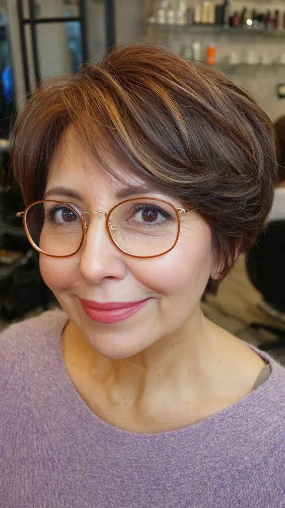 Stylish Short Layered Cut with Subtle Highlights