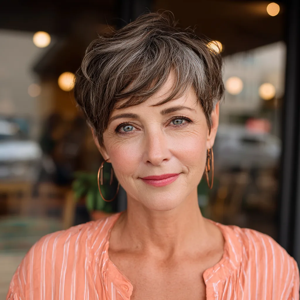 Stylish Side-Swept Pixie with Textured Layers