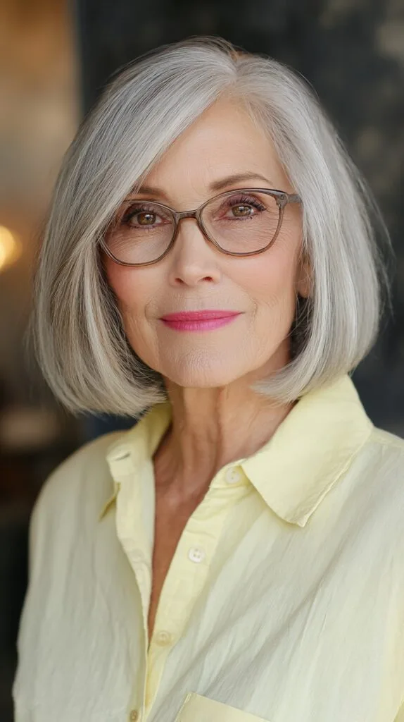 Stylish Silver Layered Bob with Soft Movement