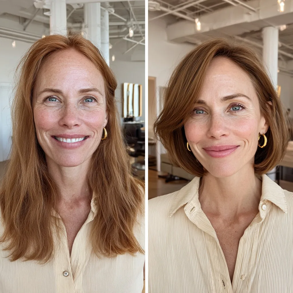 Stylish Soft Brown Lob with Subtle Layers