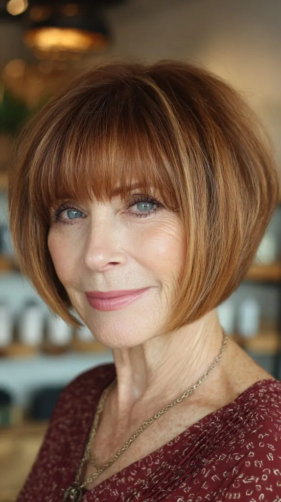 Stylish Textured Bob with Fringed Bangs