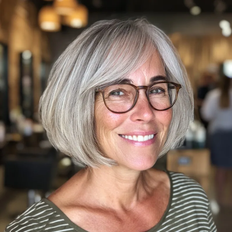 Stylish Textured Bob with Soft Bangs