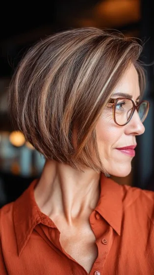 Stylish Textured Bob with Subtle Highlights