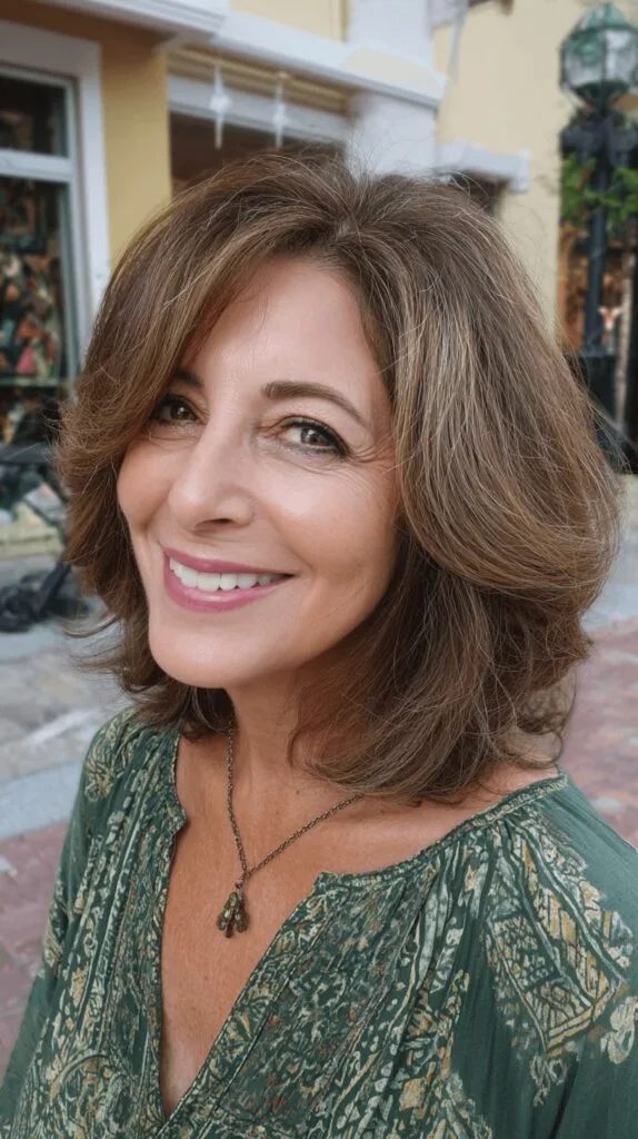 Stylish Textured Mid-Length Cut with Soft Waves