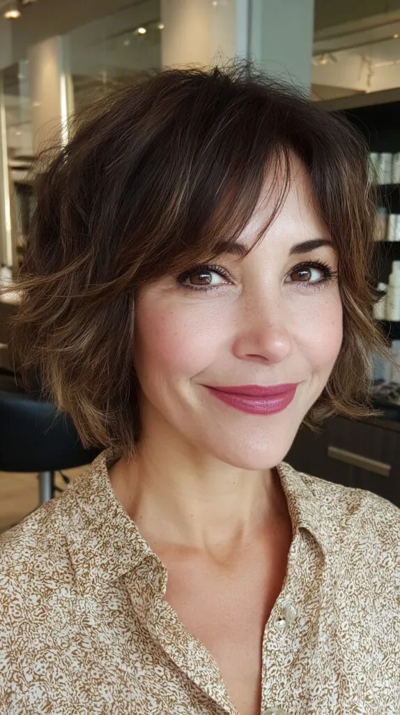 Stylish Textured Short Bob with Face-Framing Layers