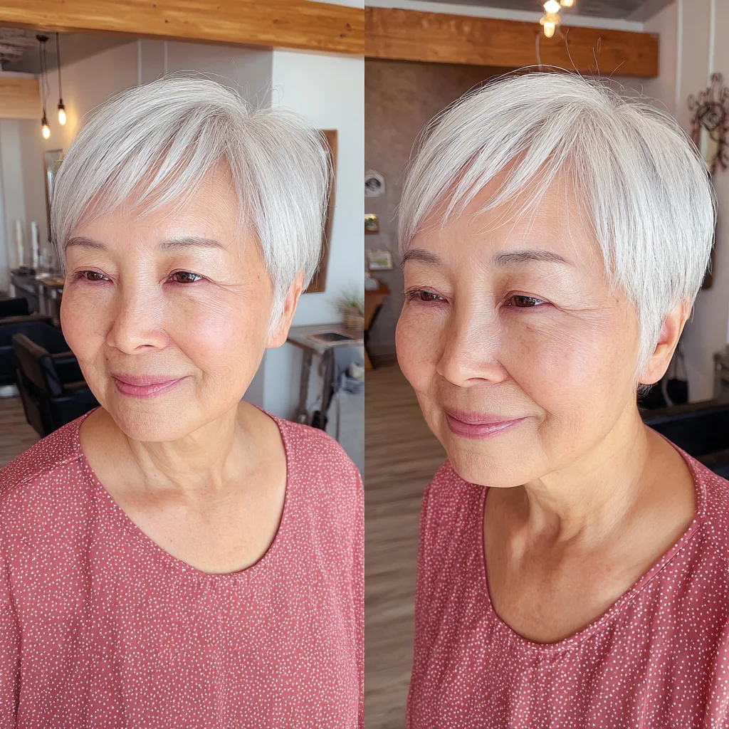 Stylish Textured Side-Swept Pixie with Face-Framing Layers