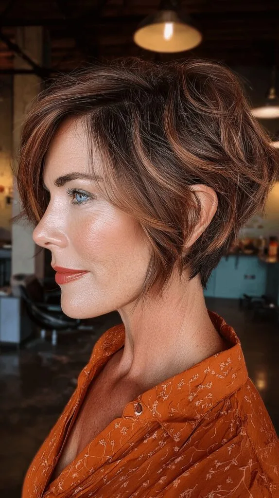Stylish Textured Stacked Cut with Warm Highlights
