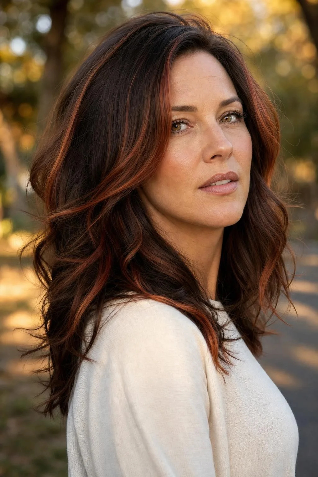 Sun Kissed Copper Brunette Waves