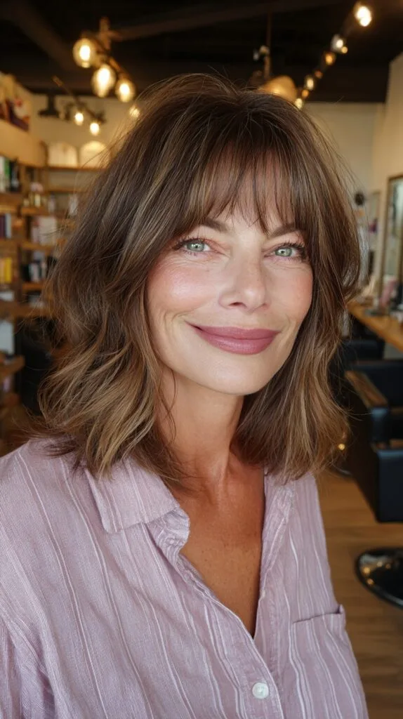 Sun-Kissed Layered Cut with Choppy Bangs