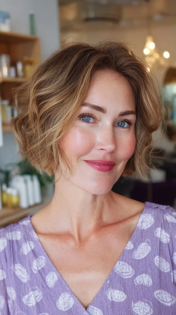 Sun-Kissed Wavy Bob with Textured Ends