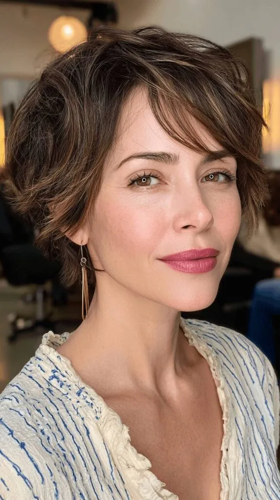 Textured Bixie Cut with Soft Bangs