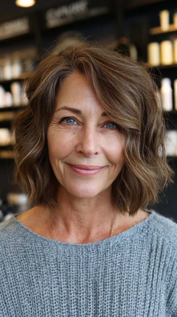 Textured Chocolate Brown Waves for Timeless Elegance