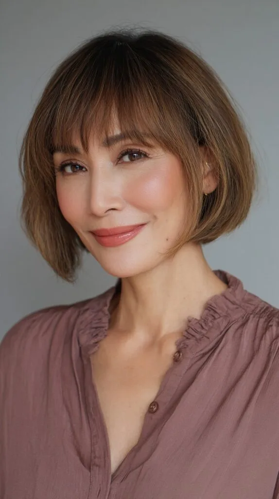 Textured Choppy Bob with Soft Bangs