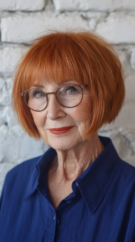 Textured Copper Bob with Wispy Ends