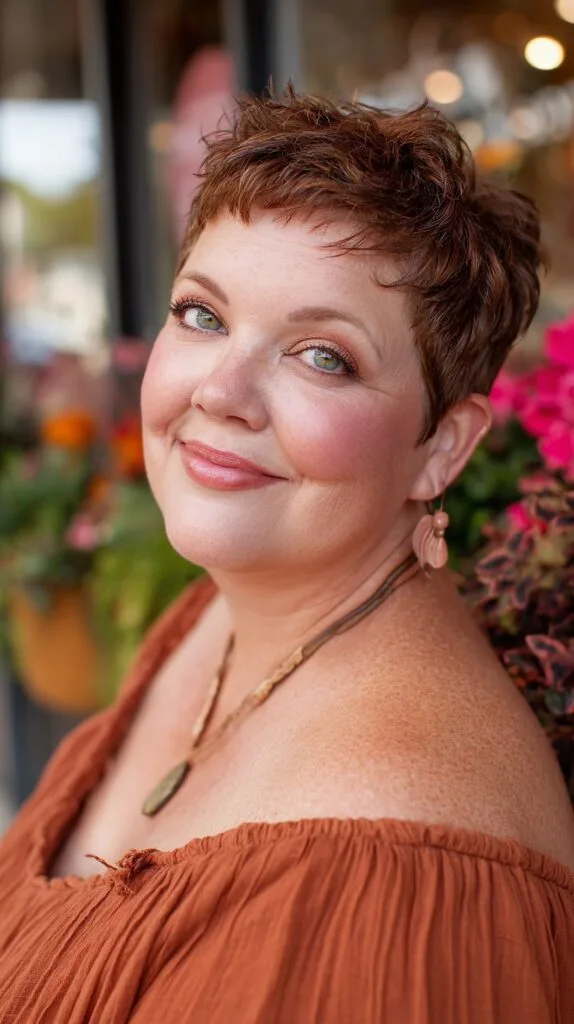 Textured Copper Pixie with Micro Fringe