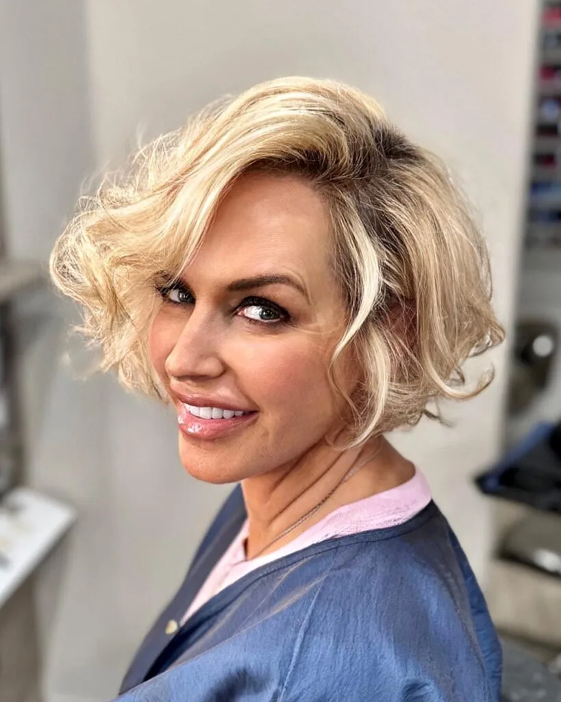 Textured Curly Bob with Layered Dimension